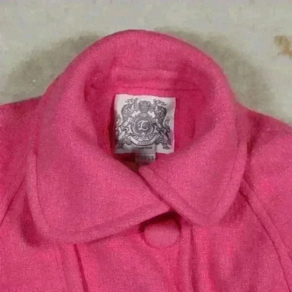 ESPRIT Vintage Pink Wool Cropped Pea Coat Swing Jacket Coat 60s Style Small - Picture 6 of 14